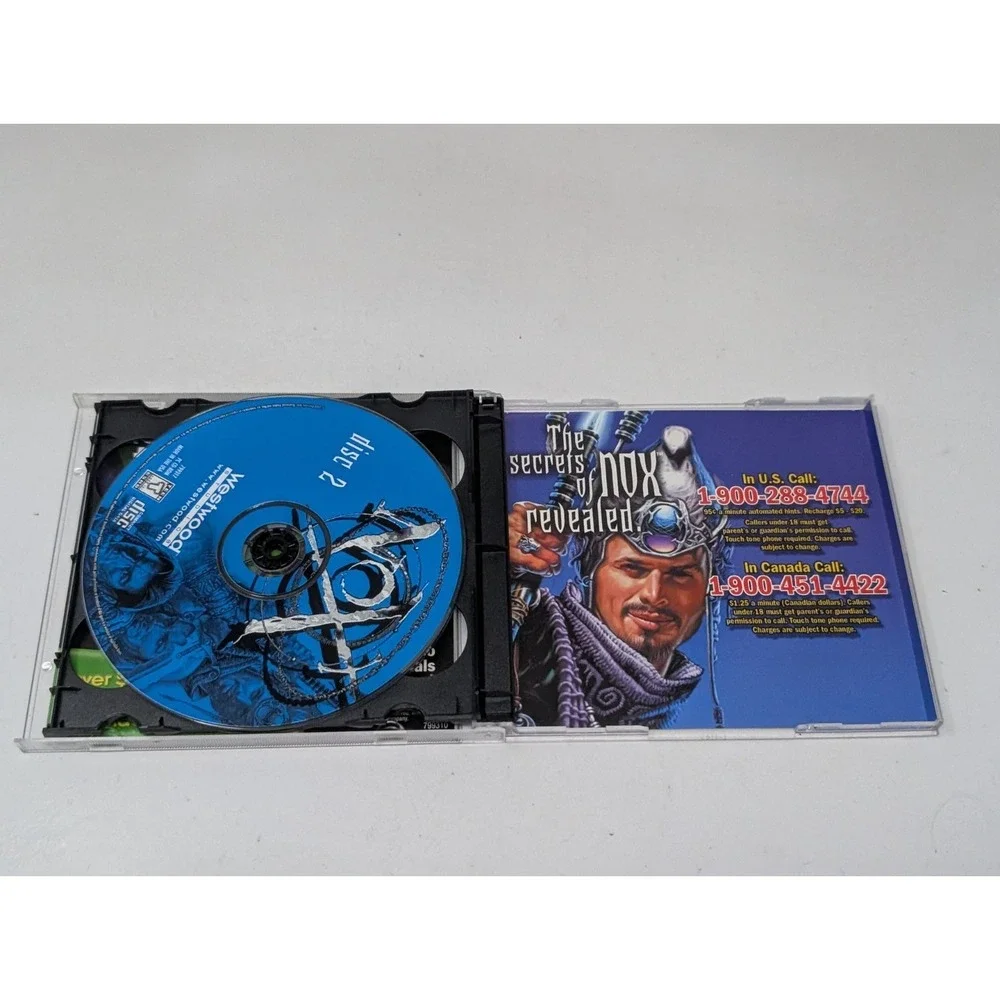 Nox PC CD-ROM 2000 Westwood Studios Action RPG 2-Disc Set Vintage Video Game